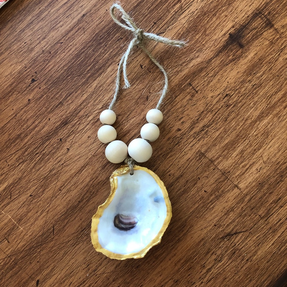 Oyster shell Christmas ornament